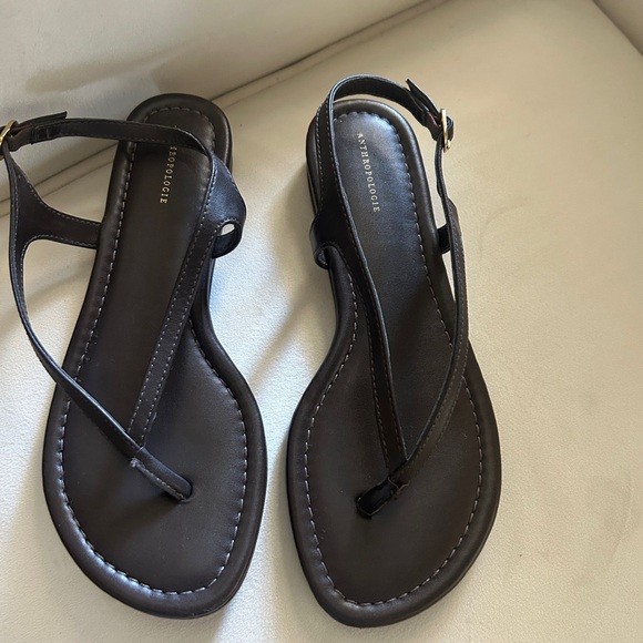 Anthropologie Dark Brown Leather Sandals - Picture 3 of 3